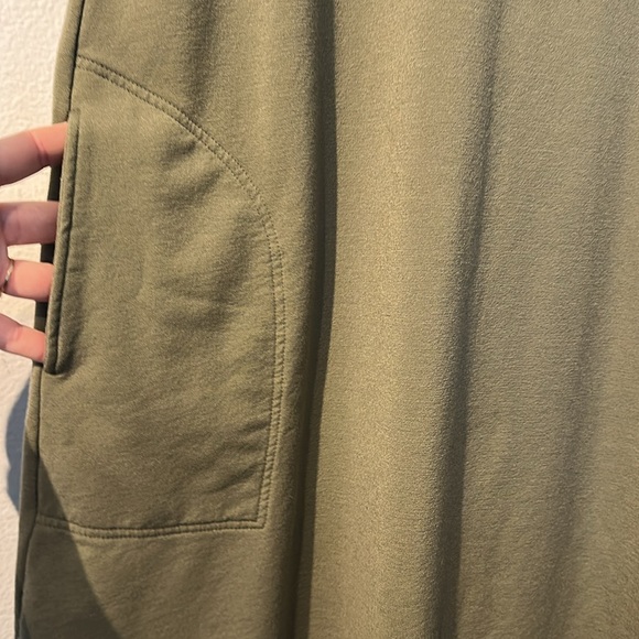 Wool& Merino wool blend Sierra Tank Dress | Olive Green Sleeveless Dress - Picture 6 of 8